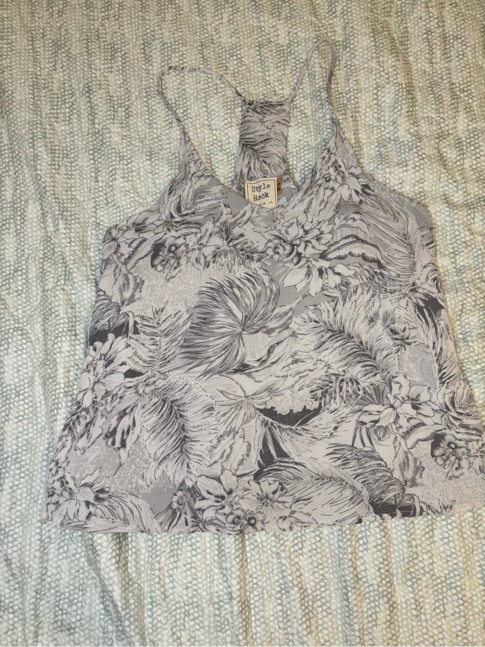 Style Rack Gray Floral Racerback Camisole - Picture 8 of 10